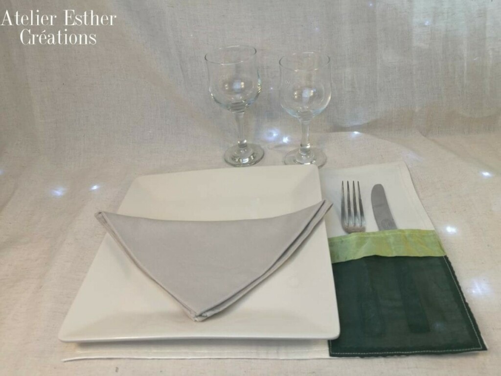 Sets de table “vert nacré”